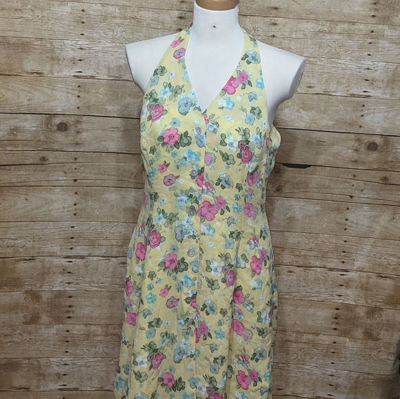 Vintage Cottage Core Yellow Floral Dress - Picture 6 of 16